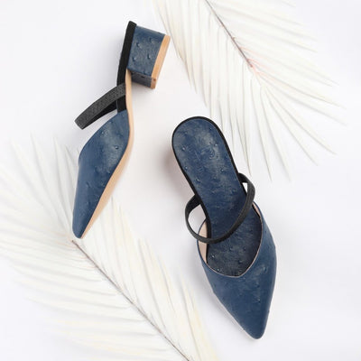 Blue Ostrich Classic Slip-Ons
