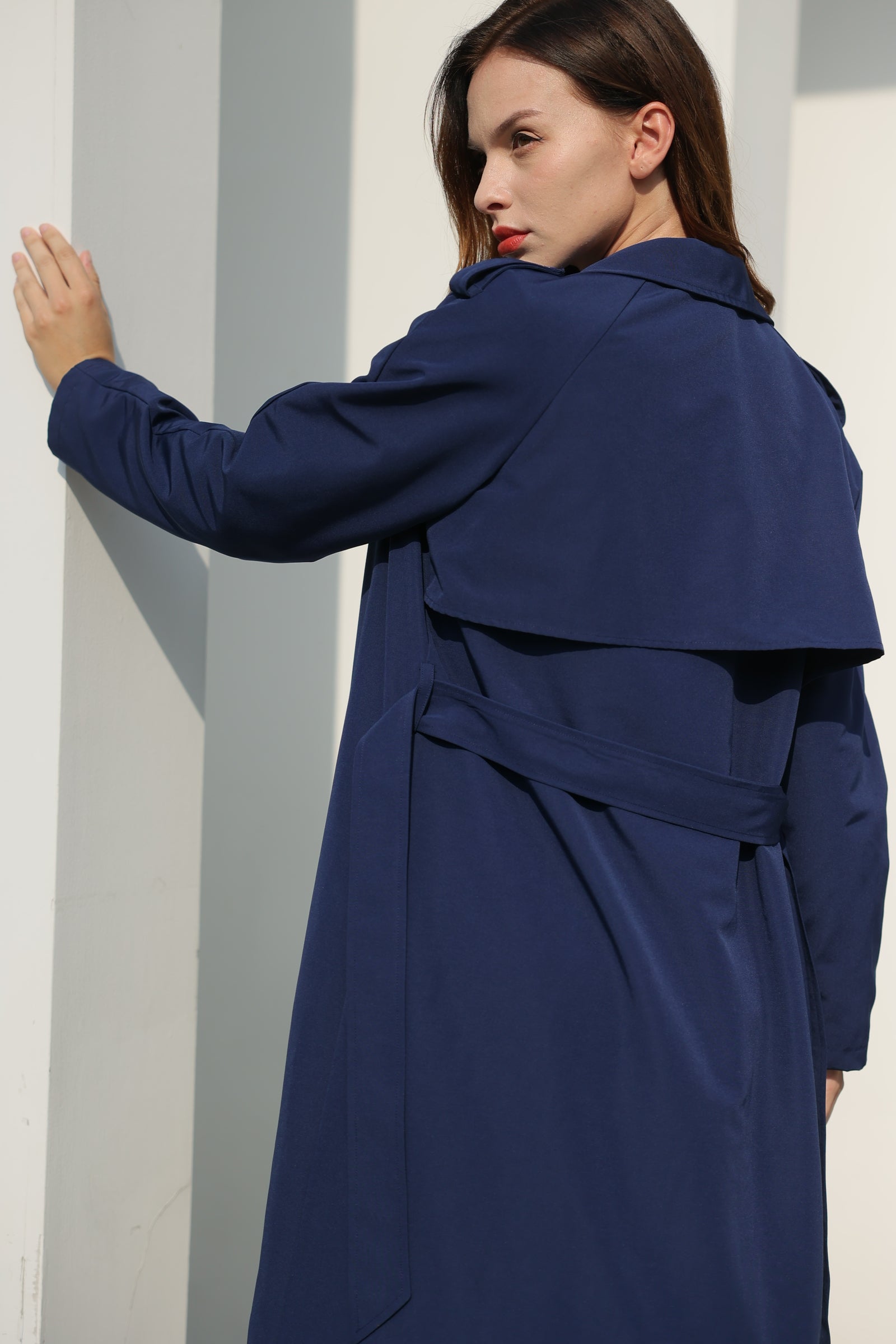 Navy Blue Trench Coat Abaya