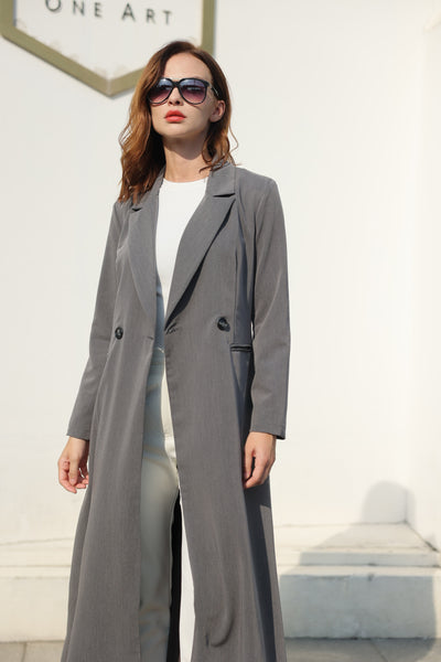 Stone Grey Suit Abaya