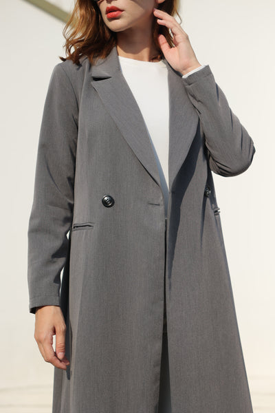 Stone Grey Suit Abaya
