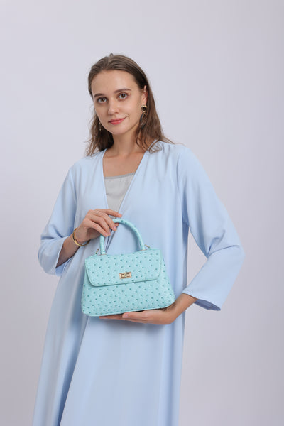 Classic Flap Bag with Handle in Blue