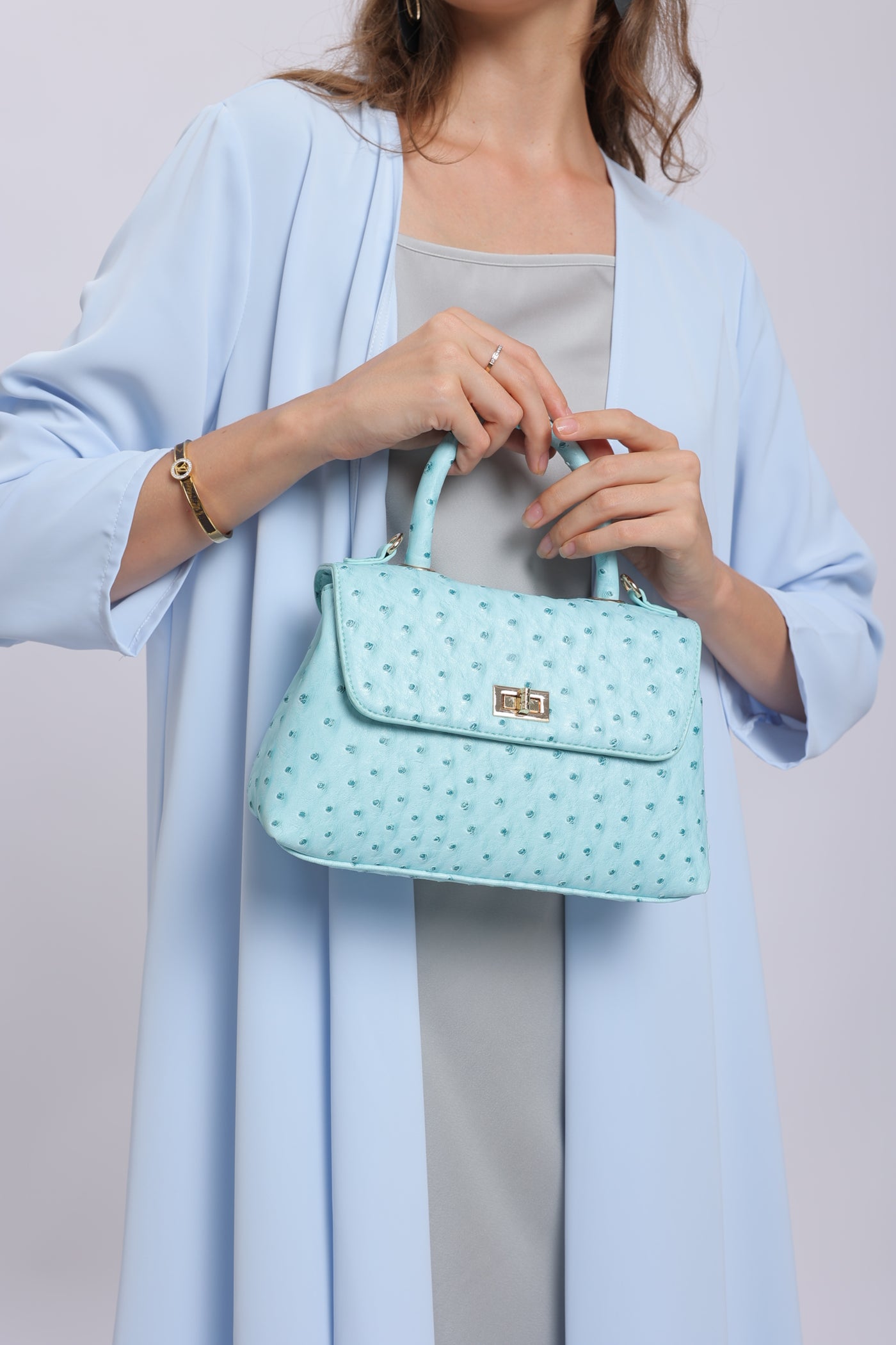 Classic Flap Bag with Handle in Blue
