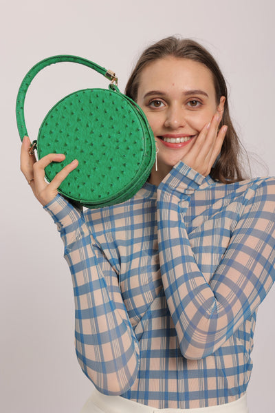 Round Crossbody Handbag in Green