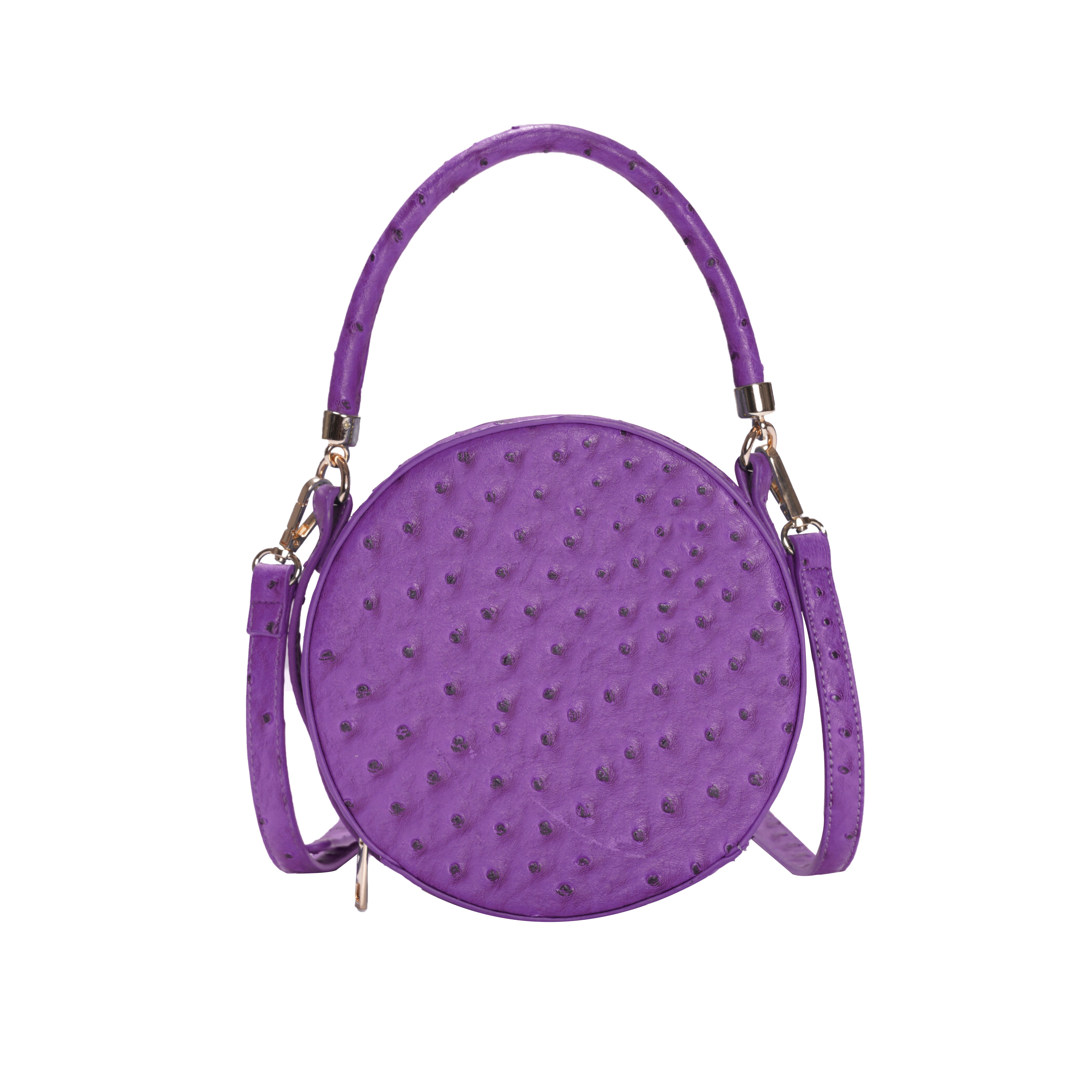Round Crossbody Handbag in Purple