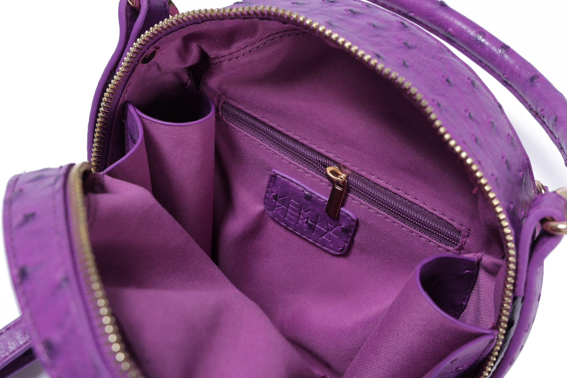 Round Crossbody Handbag in Purple