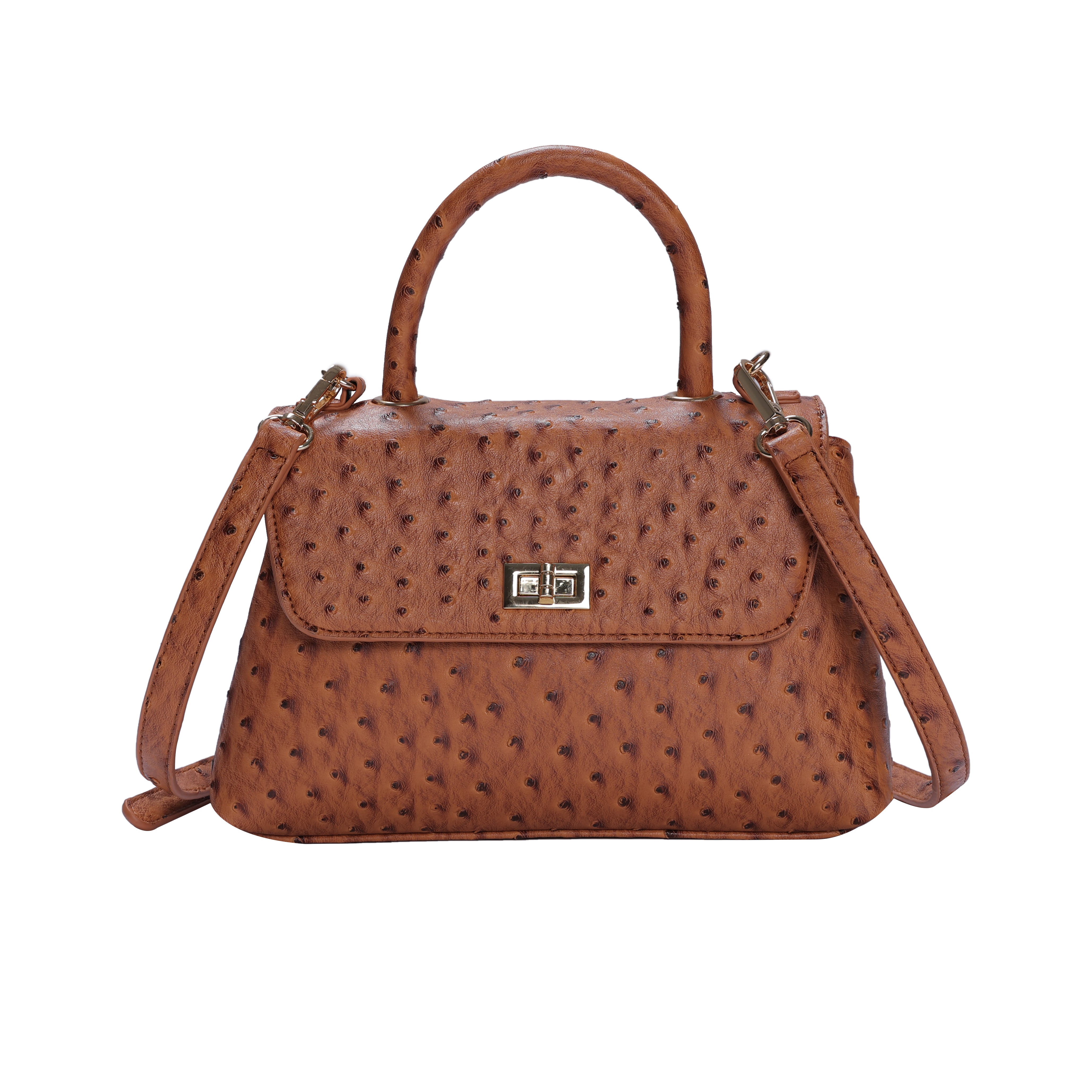 Classic Flap Bag with Handle in Brown