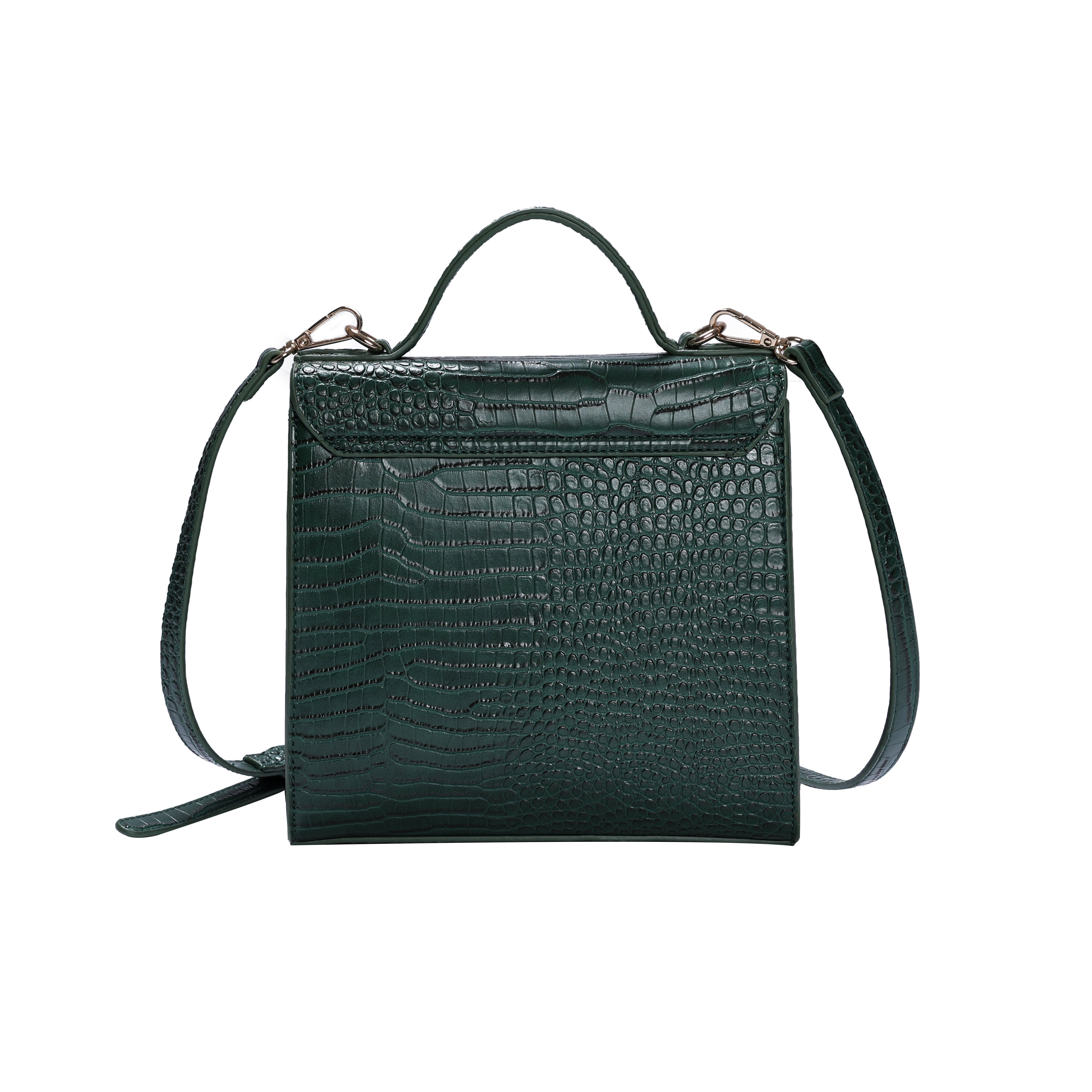 Square Crossbody Messenger Bag in Green