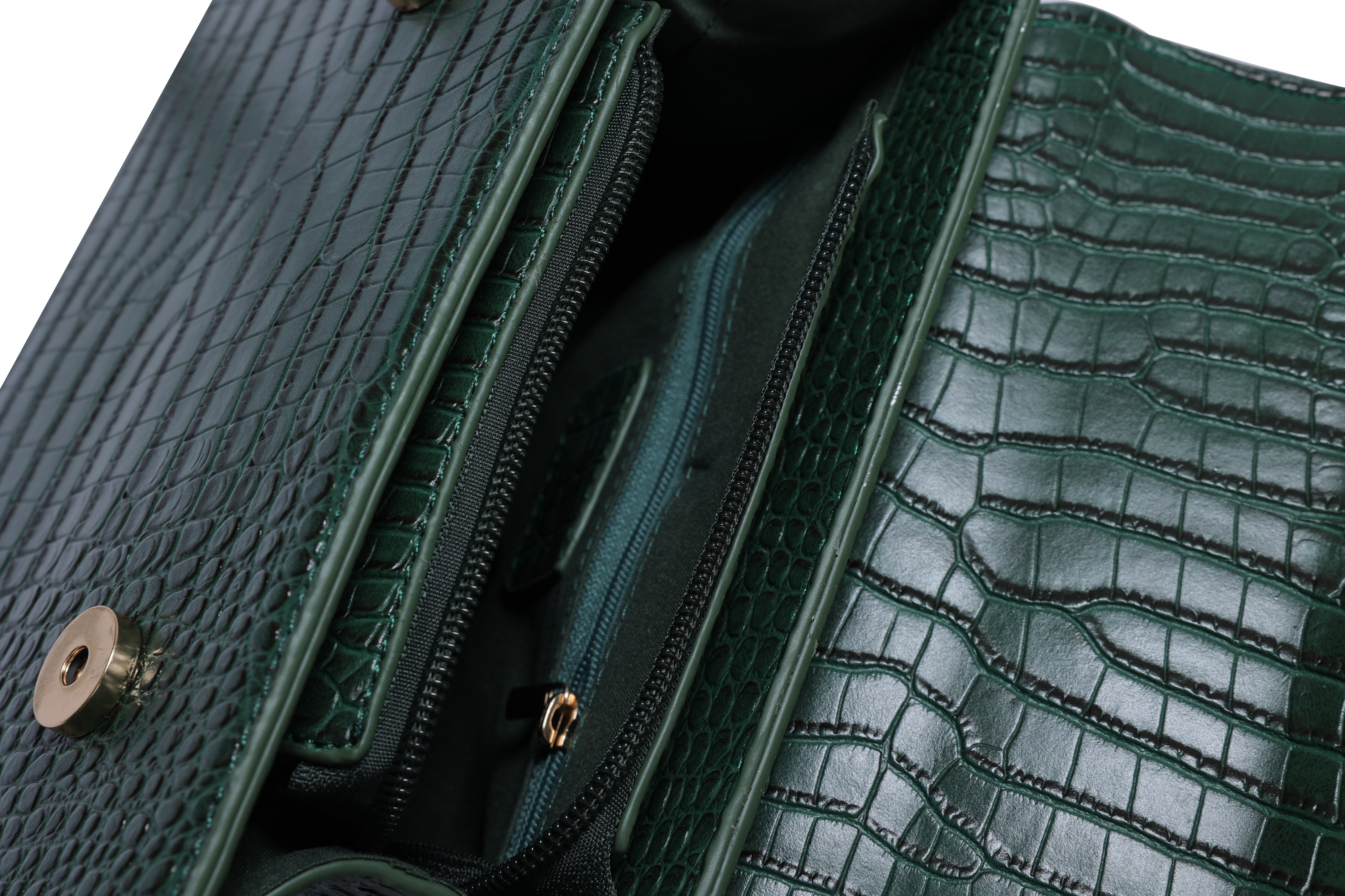 Square Crossbody Messenger Bag in Green