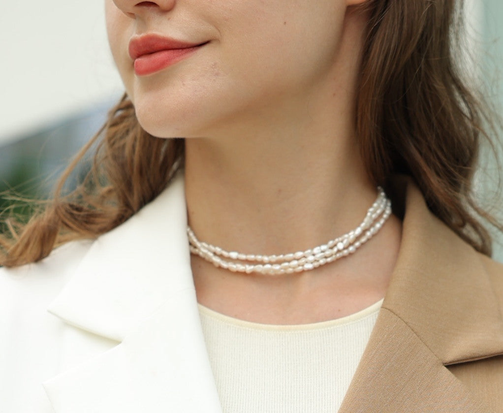 Choker Necklace Thin Pearl