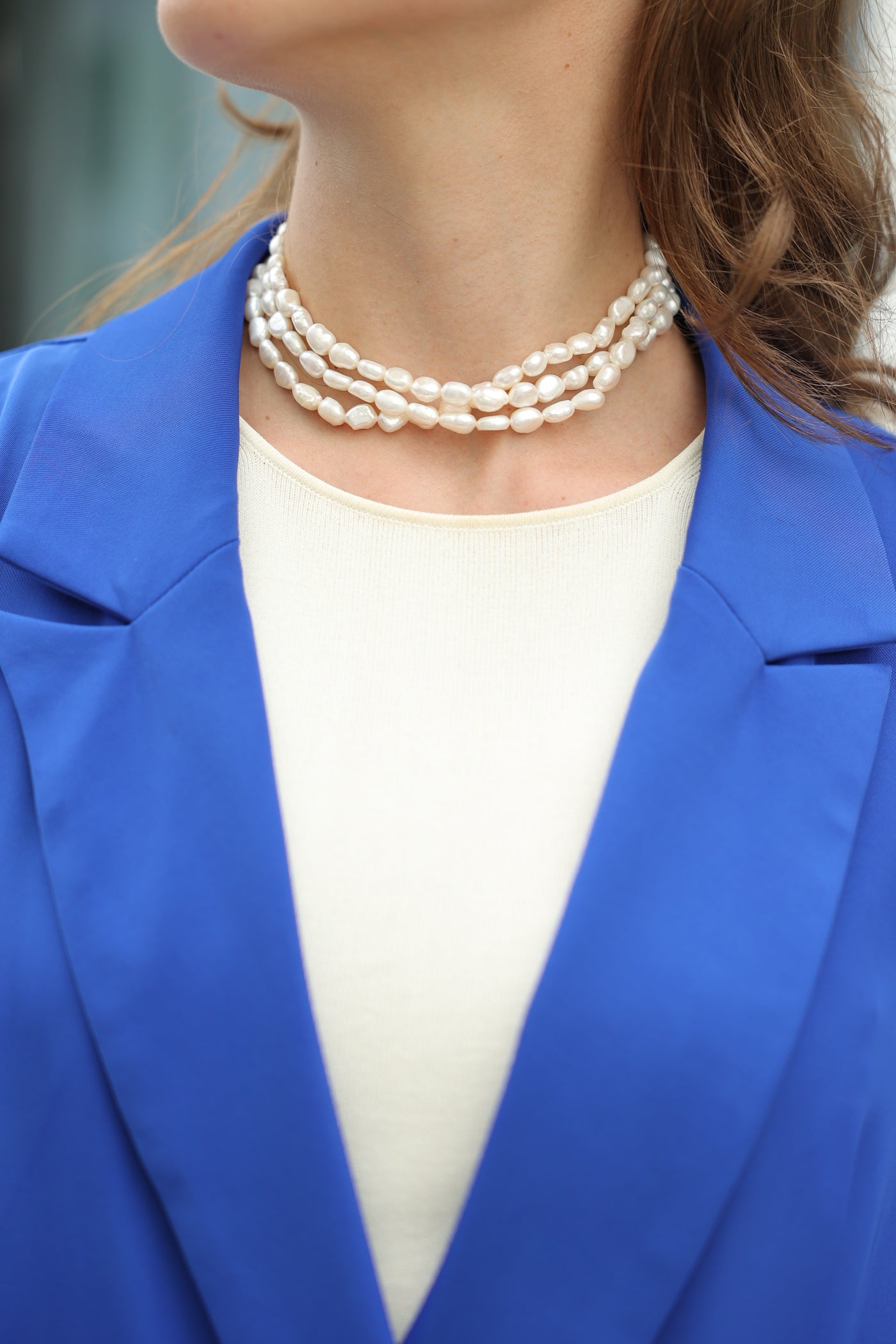Choker Necklace Thick Pearl
