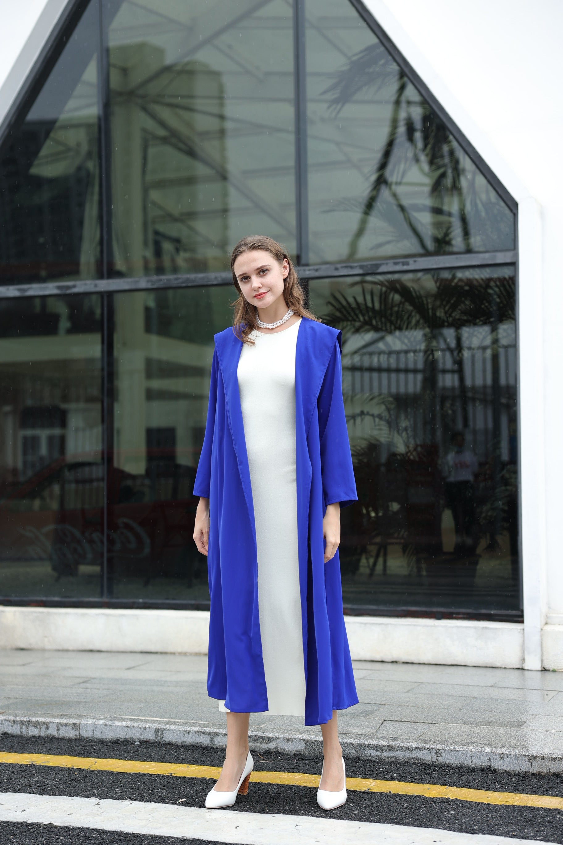 Hooded Flowy Royal Blue Abaya