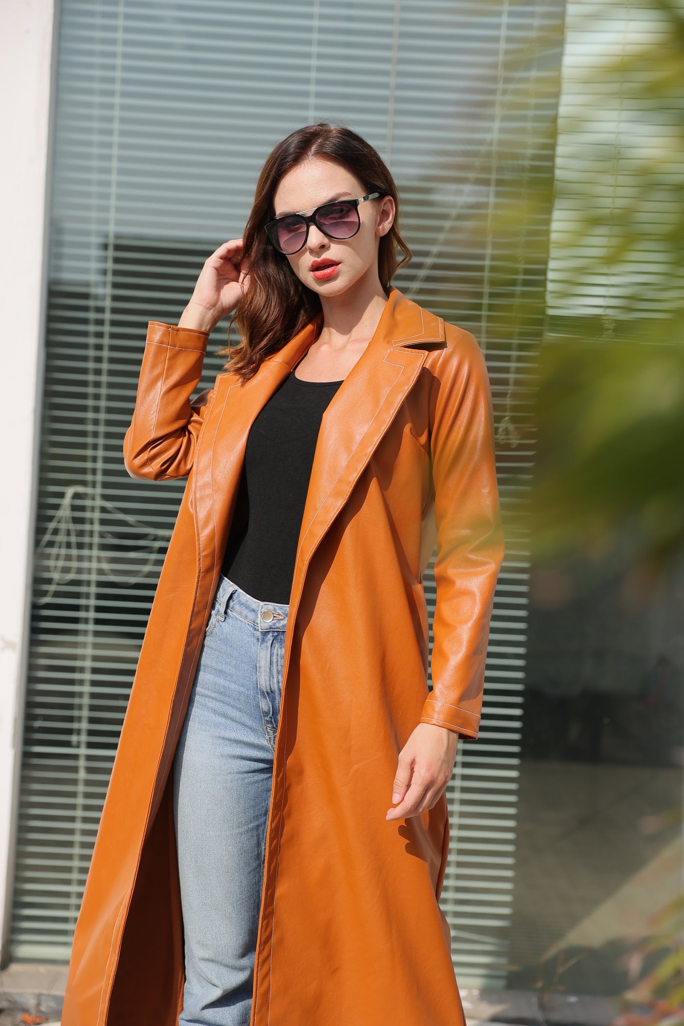 Brown Leather Abaya
