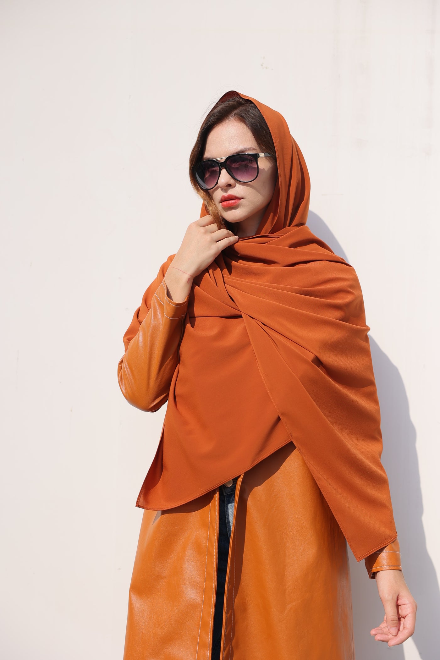 Brown Leather Abaya