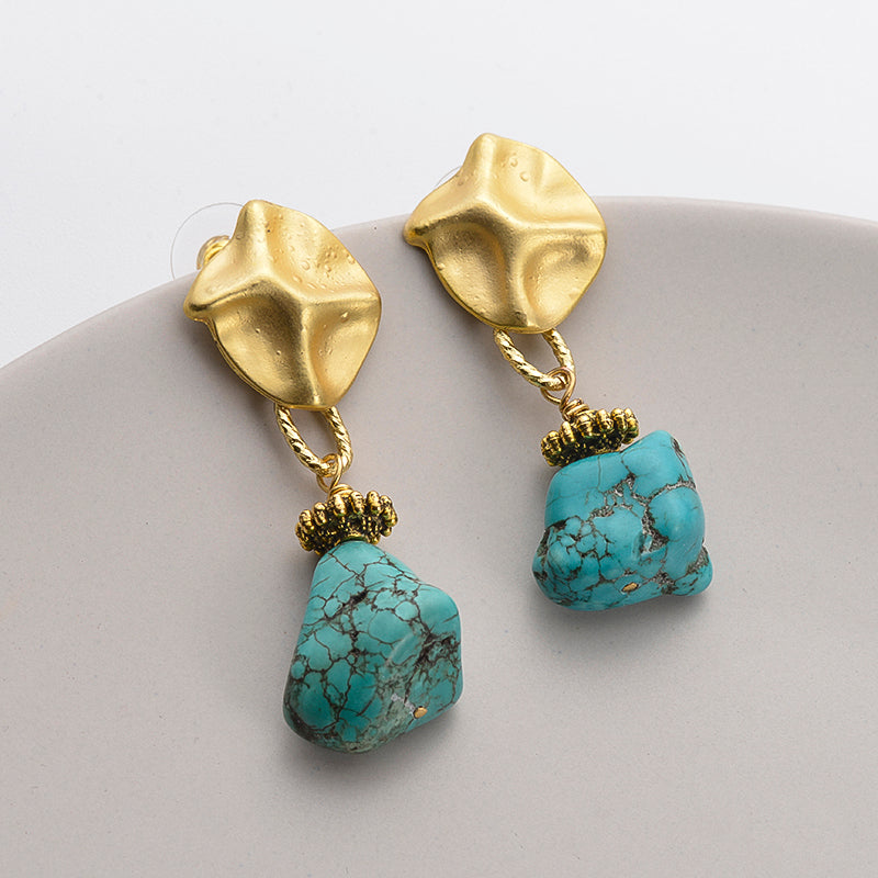 Drop Earrings with Turquoise stone