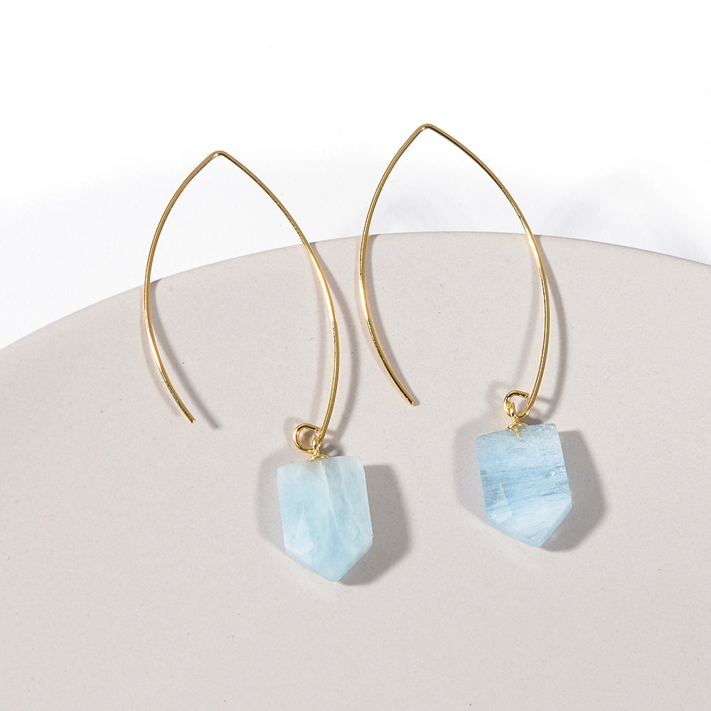 Aquamarine Hook Earrings