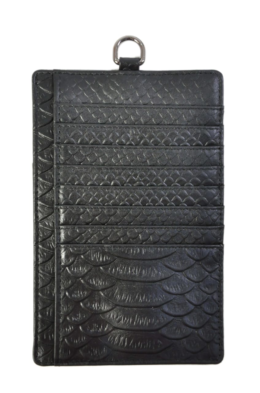 Black Snakeskin Cross Body Cardholder