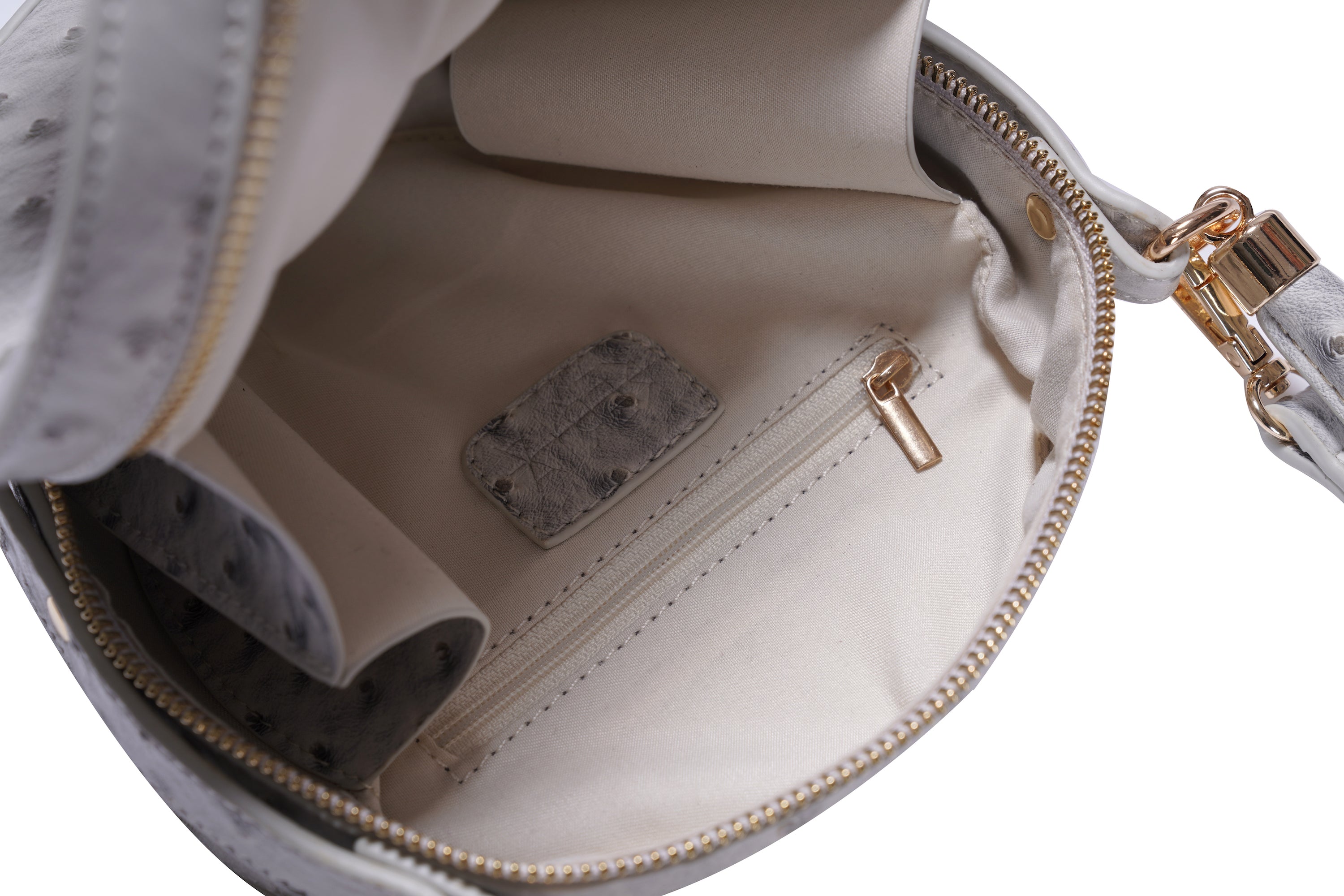Round Crossbody Handbag in Grey