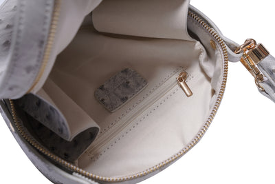 Round Crossbody Handbag in Grey