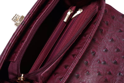 Classic Flap Bag with Handle in Burgundy