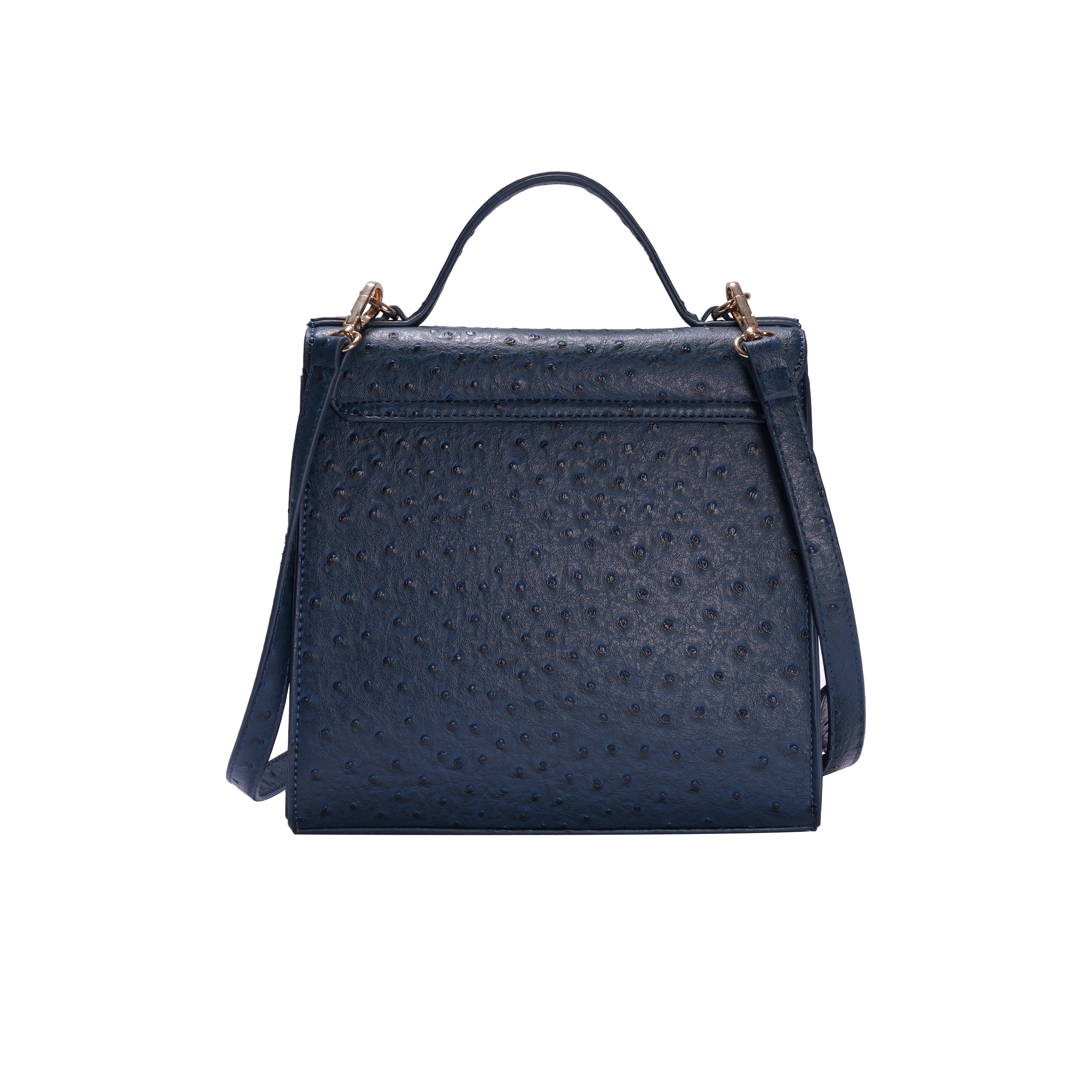 Square Crossbody Messenger Bag in Navy Blue