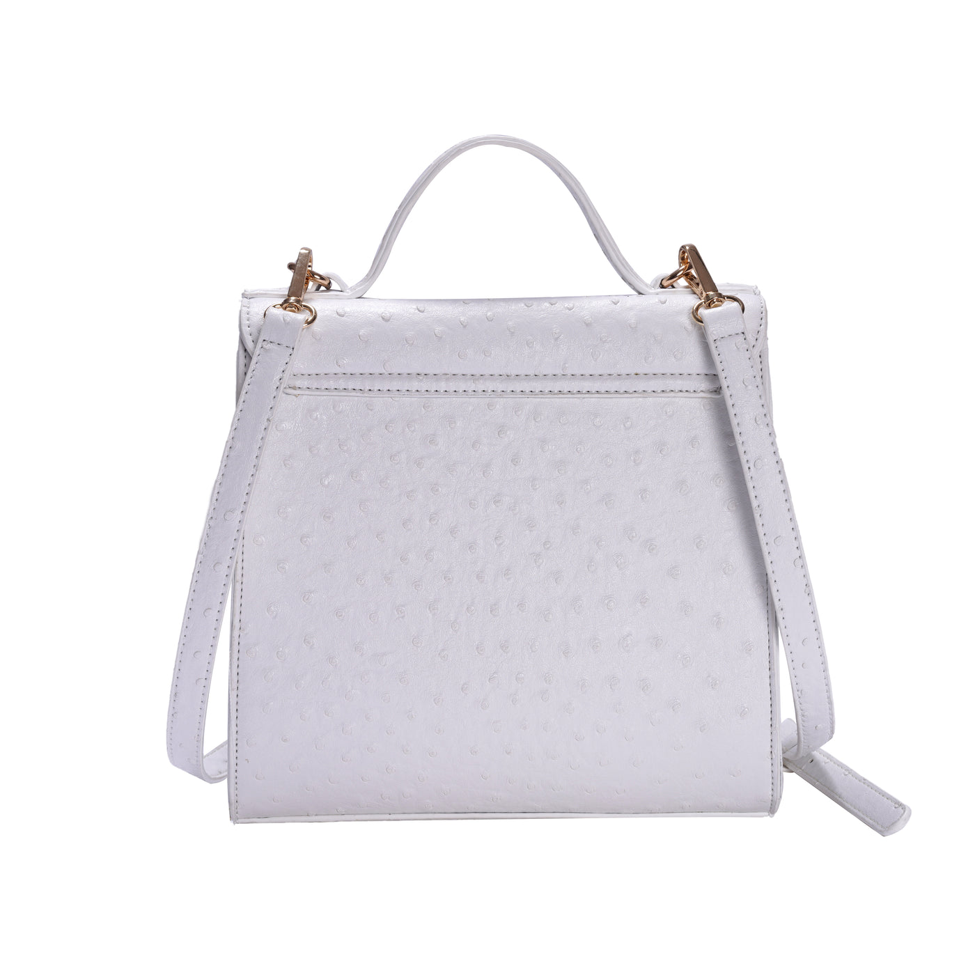 Square Crossbody Messenger Bag in Off-White