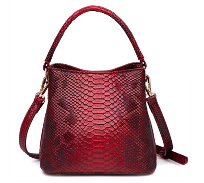 Red Snakeskin Tote Bag