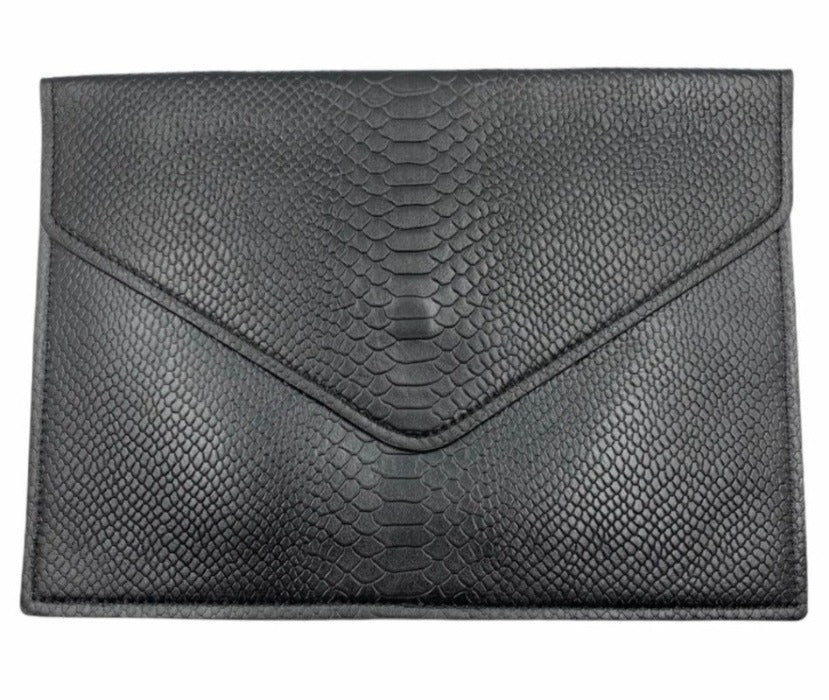 Lulu Matte Black Laptop Clutch