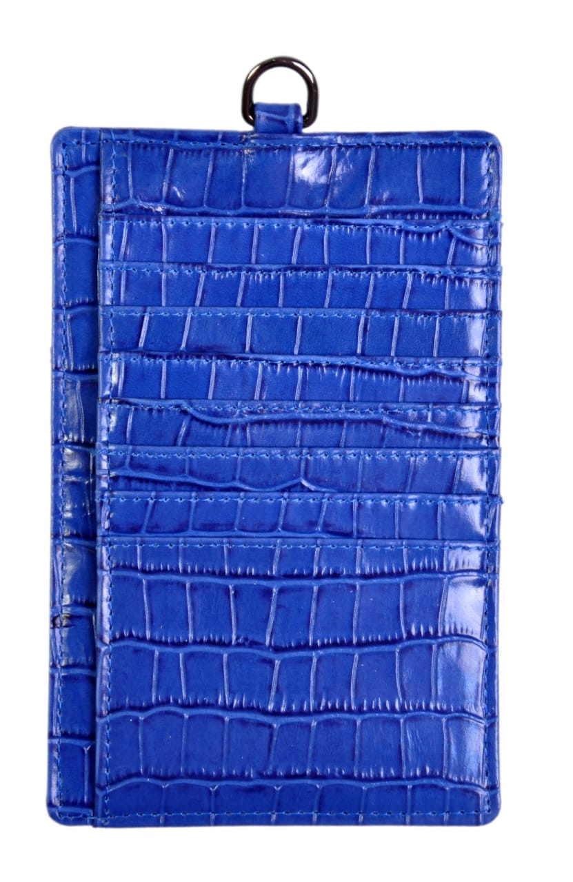 Blue Crocodile Cross Body Cardholder