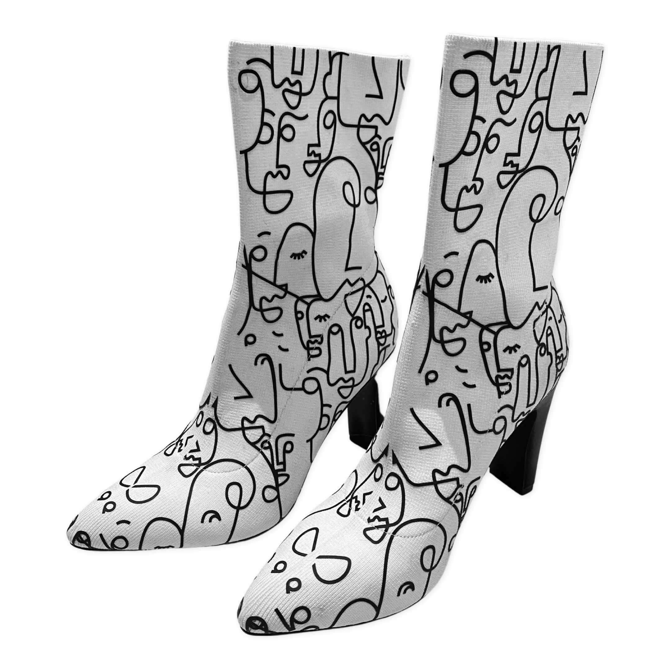 Line Drawing Sock Heel
